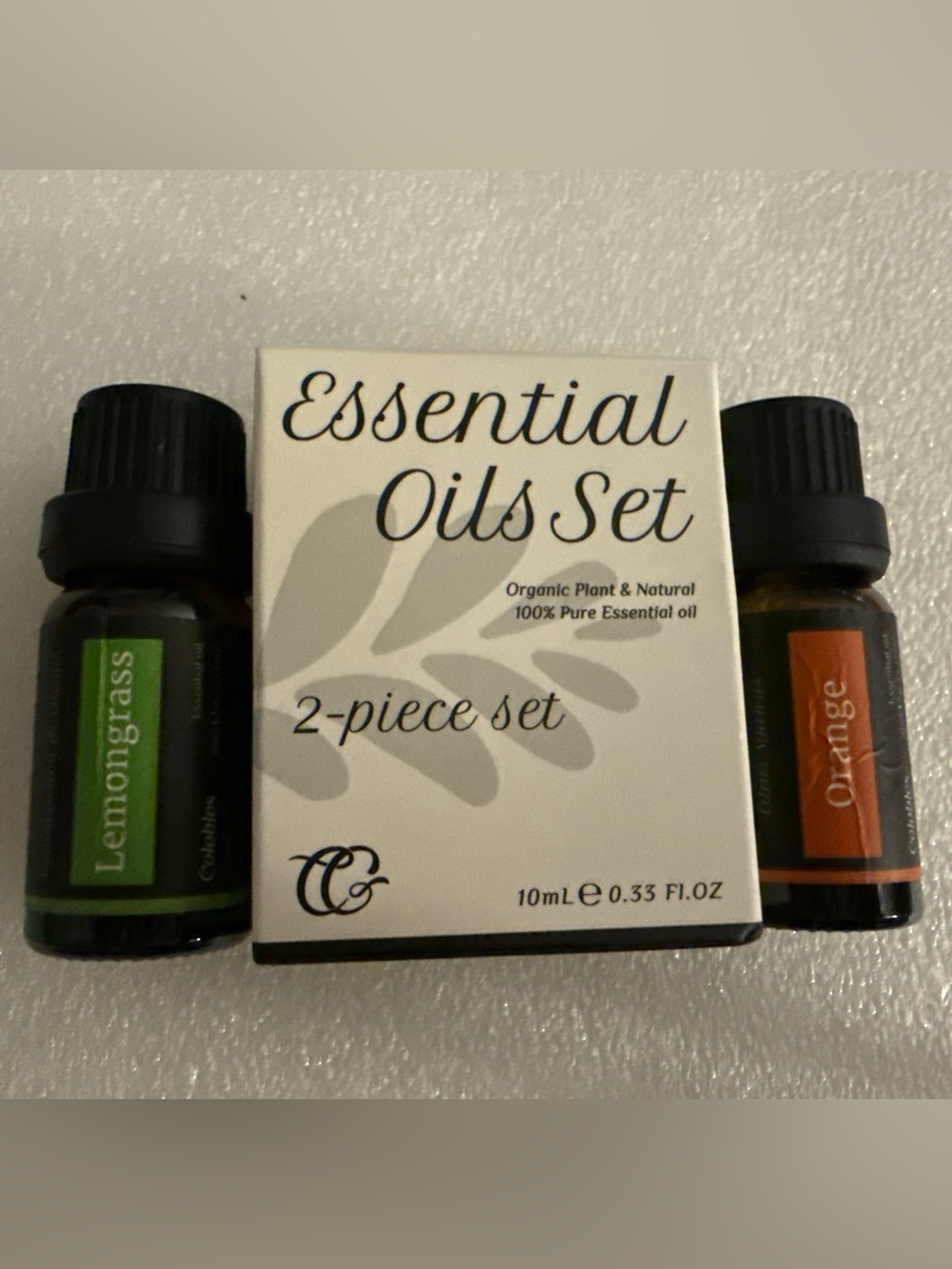 NWT Colobles Organic Essential Oils 2-Piece Set Orange & Lemongrass 10ml
